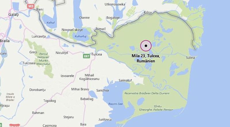  Bing Maps - Mila 23 - Lage von Mila 23 im Donaudelta