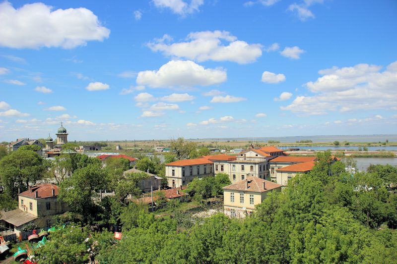 Blick vom alte Leuchtturm (Farul Vechi) auf Sulina in Richtung Nordwesten