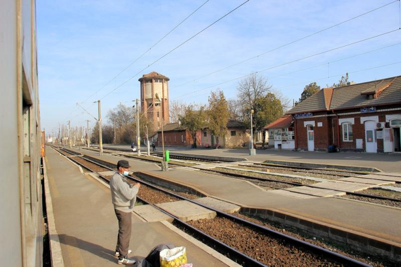 Bahnhof und Wasserturm in Videle
