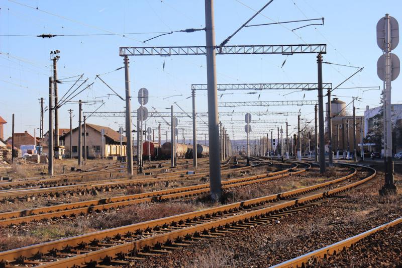Foto: Blick auf das Bahnhofsgelände von Târgu Jiu Blick auf das Bahnhofsgelände von Târgu Jiu