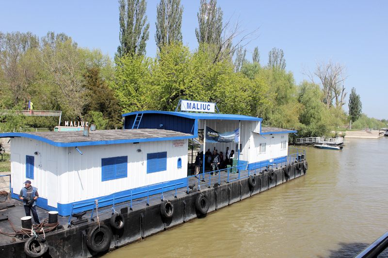 Die Anlegestelle von Maliuc zwischen Tulcea und Sulina