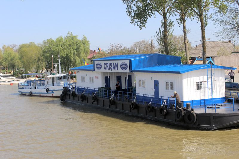 Die Anlegestelle von Crisan zwischen Tulcea und Sulina