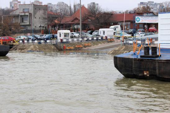 An der Donau bei Brătianu (Ort gegenüber von Galați) am 12. März 2016