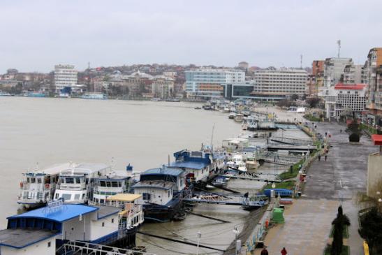 An der Donau bei Brătianu (Ort gegenüber von Galați) am 12. März 2016