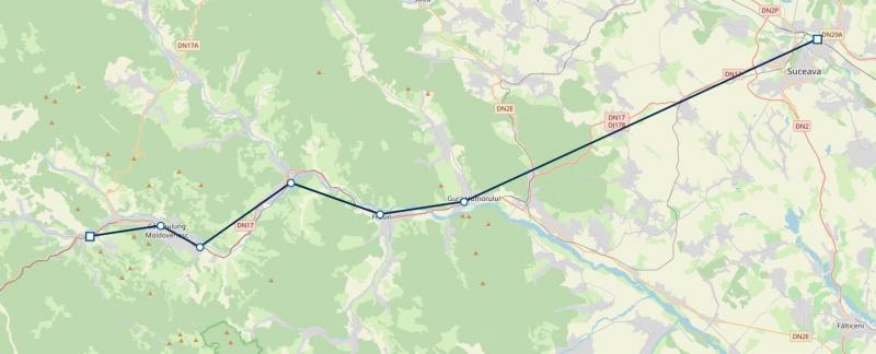 Quelle: cfr.ro - Bahnstrecke von Suceava nach Pojorâta - Mit der Bahn durch Rumänien