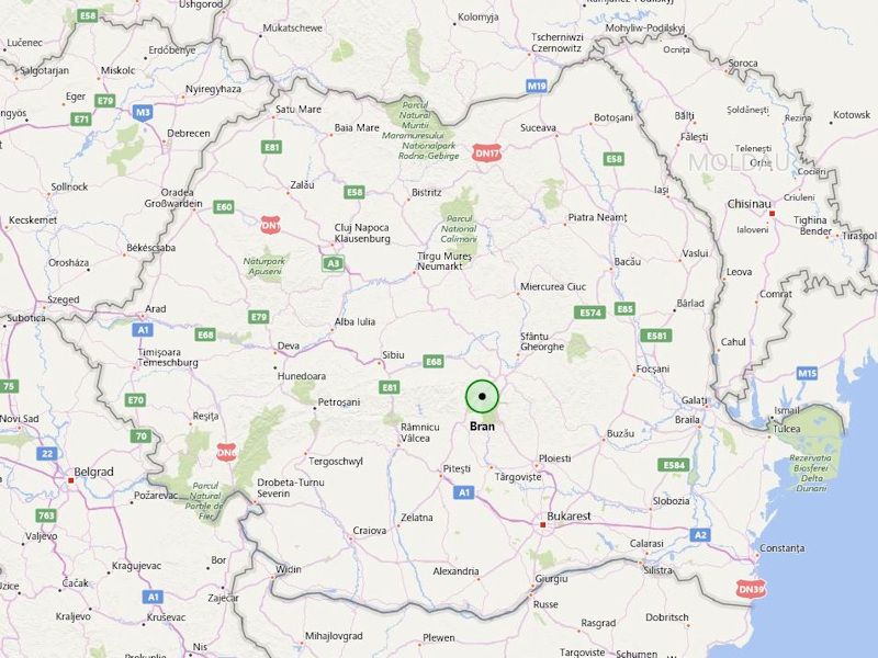 Quelle: Bing Maps - Bran (Törzburg)