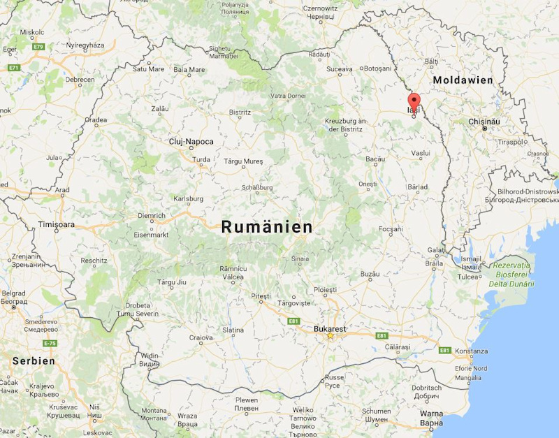 Karte Iasi in Rumänien
