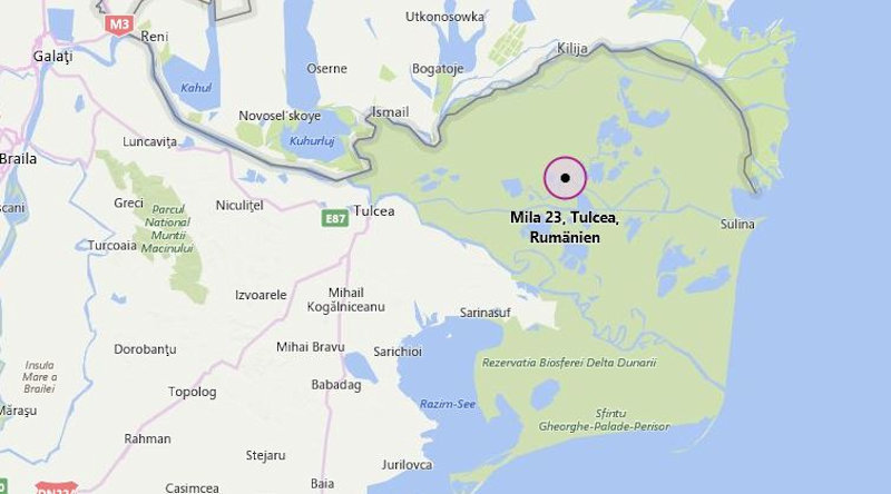  Bing Maps - Mila 23 - Lage von Mila 23 im Donaudelta
