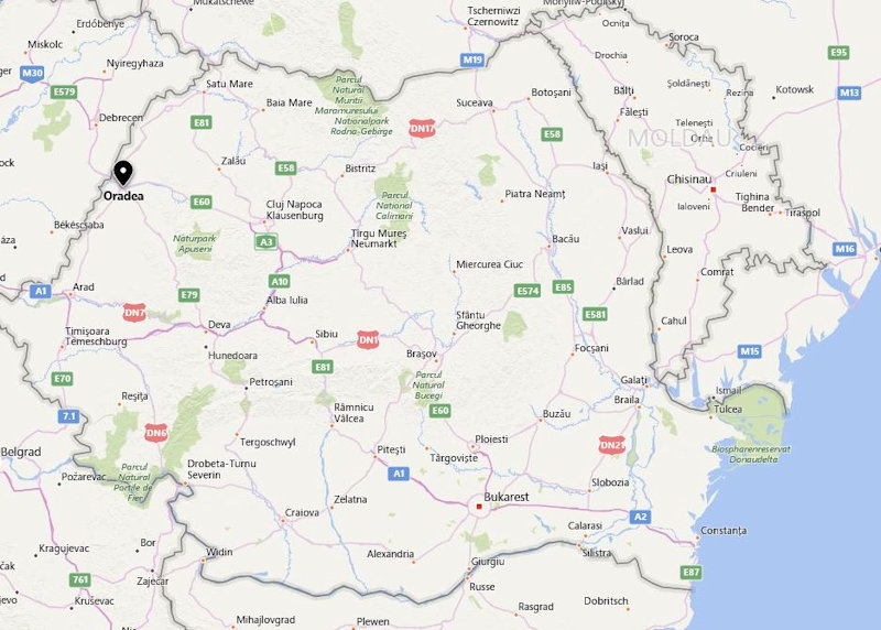 Karte Orade - Quelle Bing-Maps