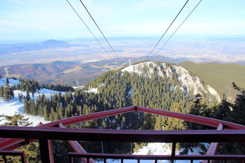 Von Braşov (Kronstadt) nach Poiana Brașov und mit der Seilbahn (Telecabina) auf den Vârful Postăvaru (1799 m)