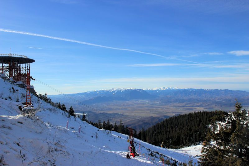 Von Braşov (Kronstadt) nach Poiana Brașov und mit der Seilbahn (Telecabina) auf den Vârful Postăvaru (1799 m)