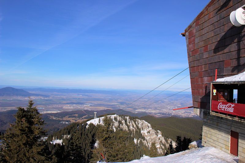 Von Braşov (Kronstadt) nach Poiana Brașov und mit der Seilbahn (Telecabina) auf den Vârful Postăvaru (1799 m)