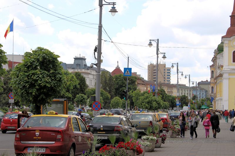 Im Zentrum von Târgu Mureș (Neumarkt am Mieresch) 